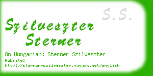 szilveszter sterner business card